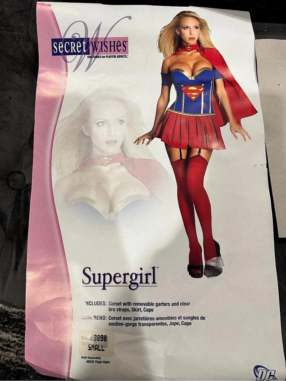 Secret Wishes Supergirl Corset Costume Blue & Red Small
